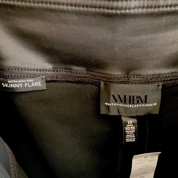 WHBM Extra Hi-Rise Coated Pull-On Flare Jean - Picture 5 of 7